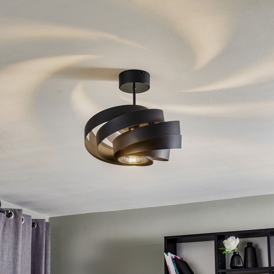 Lampes D'Interieur Domiluce | Plafonnier Vento O 40 Cm Noir