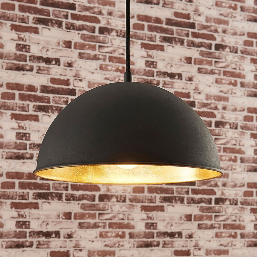 Lampes D'Interieur Lindby | Suspension Leya Noire Et Doree Noir, Dore