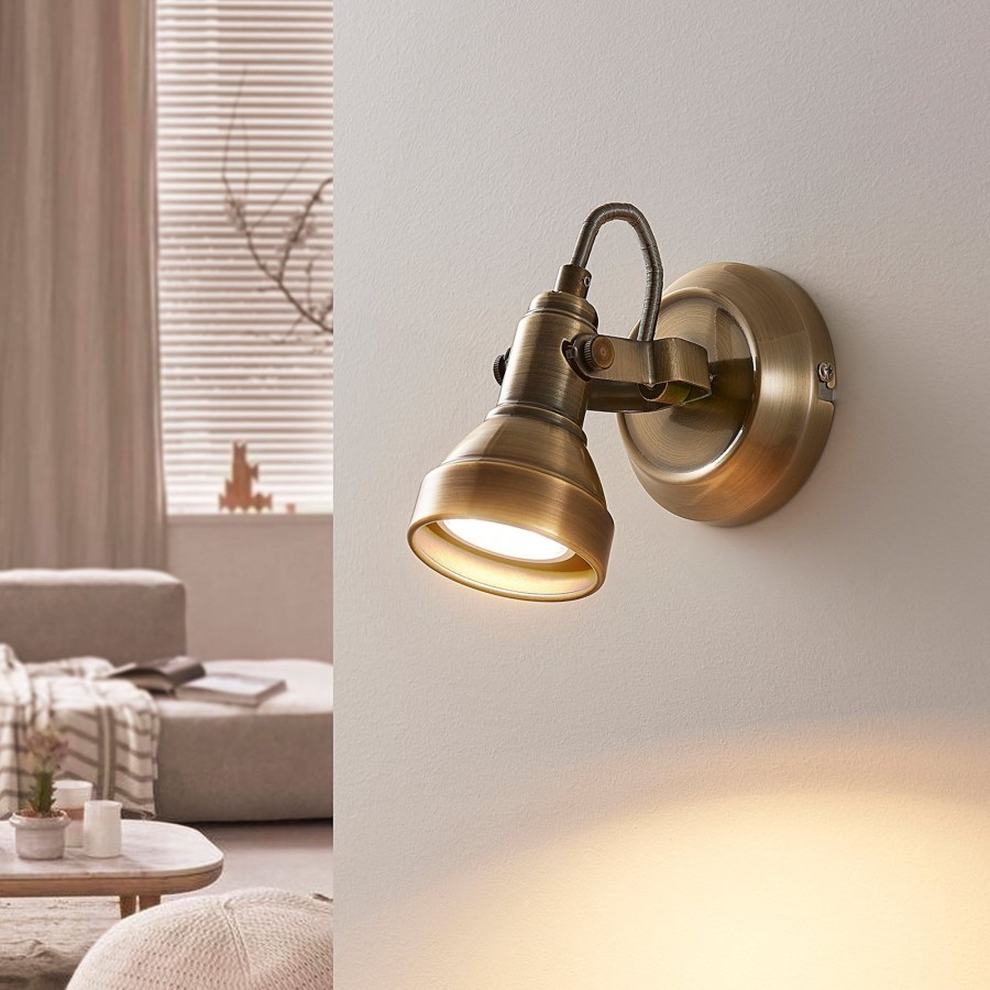 Lampes D'Interieur Lindby | Spot Mural Perseas, Laiton Ancien