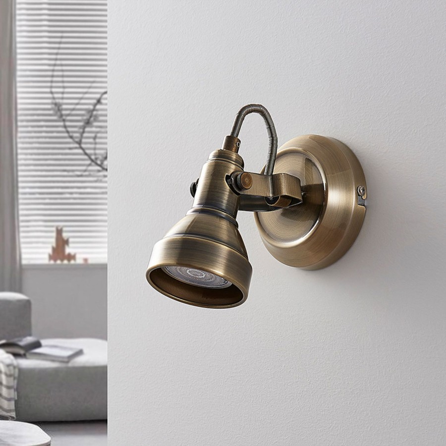 Lampes D'Interieur Lindby | Spot Mural Perseas, Laiton Ancien