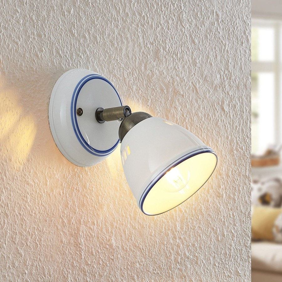 Lampes D'Interieur Lindby | Lindby Eneas Spot A 1 Lampe Blanc, Bronze, Bleu