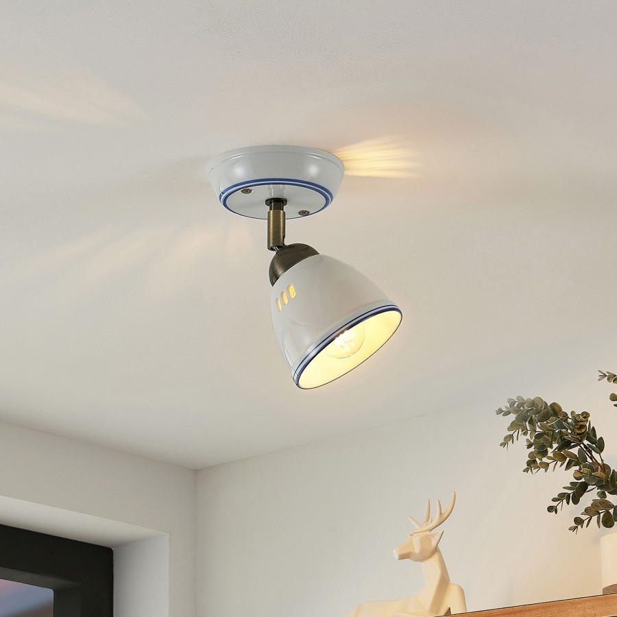 Lampes D'Interieur Lindby | Lindby Eneas Spot A 1 Lampe Blanc, Bronze, Bleu