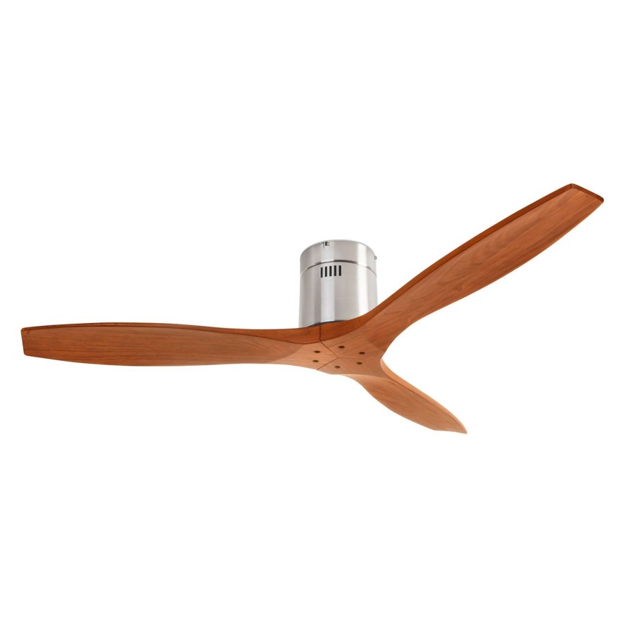 Plus LEDS-C4 | Ventilateur De Plafond Stem Pales Bois, Bois Fonce Nickel Mat, Brun Fonce