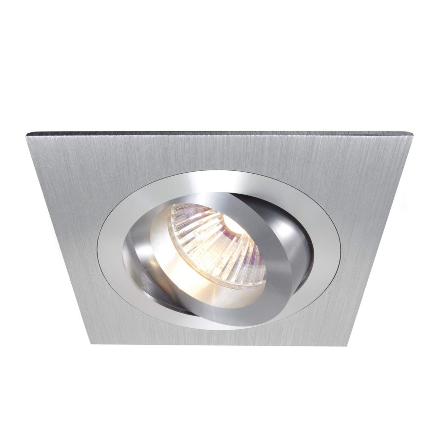 Lampes D'Interieur Deko-Light | Alu Anneau Encastre Inclinable, 9,2X9,2 Cm Alu Aluminium Brosse, Aluminium Poli