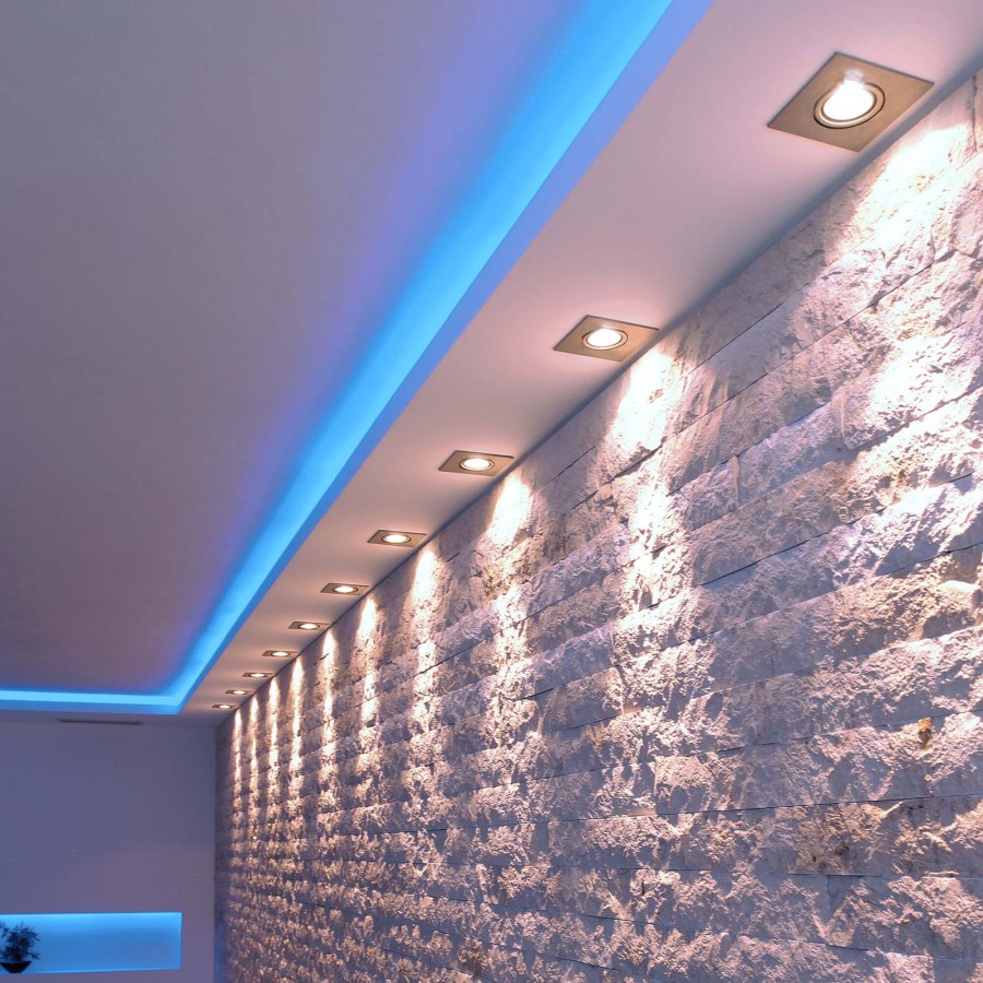 Lampes D'Interieur Deko-Light | Alu Anneau Encastre Inclinable, 9,2X9,2 Cm Alu Aluminium Brosse, Aluminium Poli