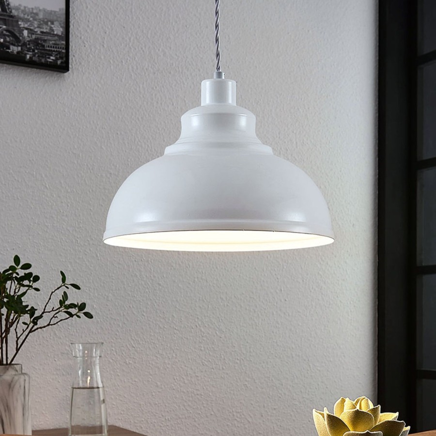 Lampes D'Interieur Lindby | Suspension Vintage Albertine, Metal, Blanc