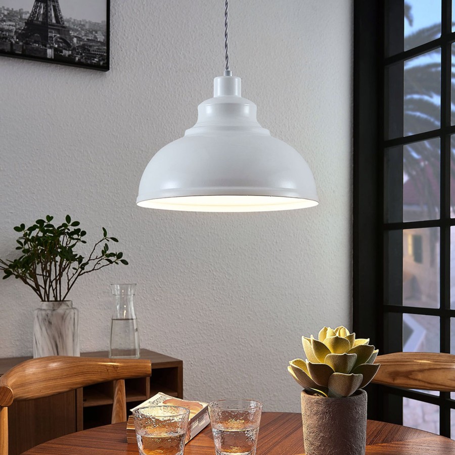 Lampes D'Interieur Lindby | Suspension Vintage Albertine, Metal, Blanc