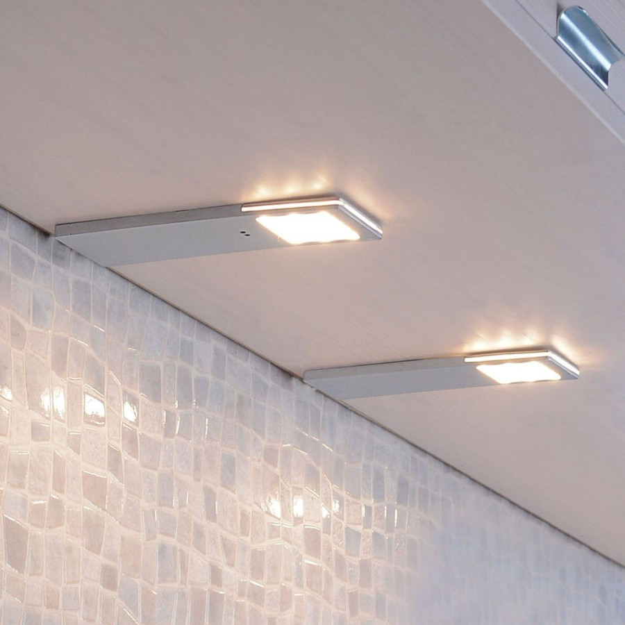 Lampes D'Interieur Paul Neuhaus | 2 Lampes Sous Meuble Capteur Helena 19X6,6Cm 3000K Aluminium
