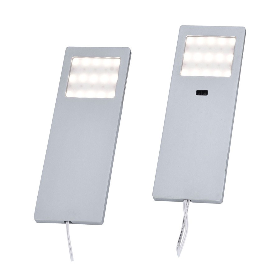 Lampes D'Interieur Paul Neuhaus | 2 Lampes Sous Meuble Capteur Helena 19X6,6Cm 3000K Aluminium