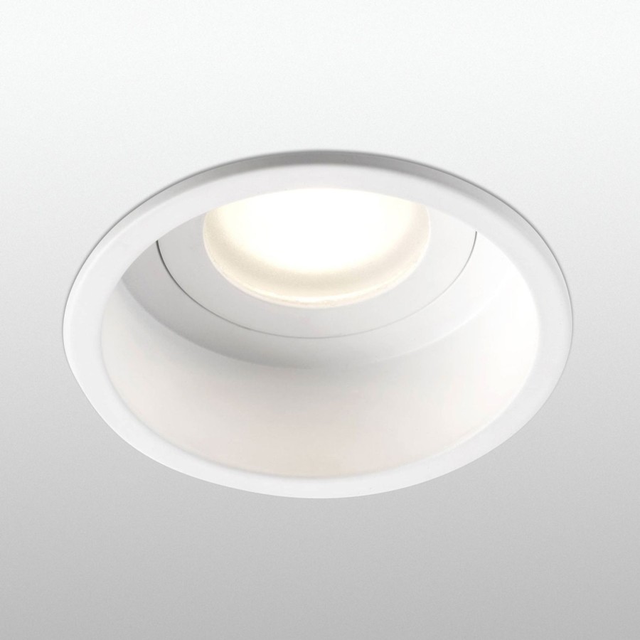 Lampes D'Interieur FARO BARCELONA | Spot Encastre Hyde 1 Lampe Cadre Rond Ip44 Blanc