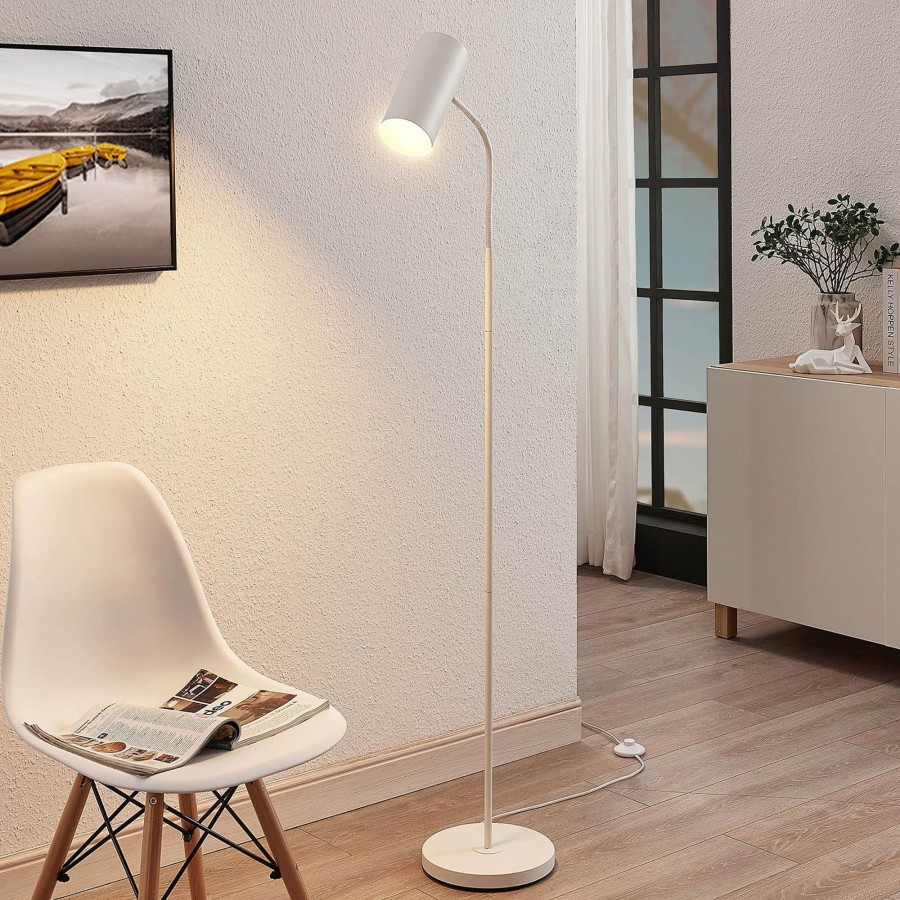 Lampes D'Interieur Lindby | Lampadaire Karoli Avec Bras Flexible En Blanc