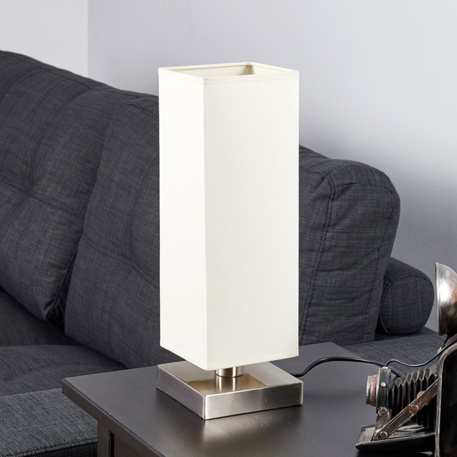 Lampes D'Interieur Lindby | Martje - Lampe A Poser Blanche A Ampoule E14 Blanc Creme