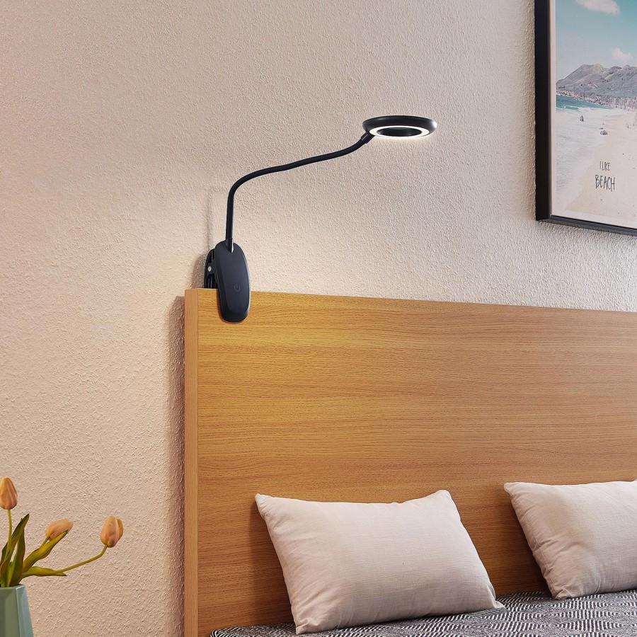 Lampes D'Interieur PRIOS | Prios Harumi Lampe A Pince Led, E Noir