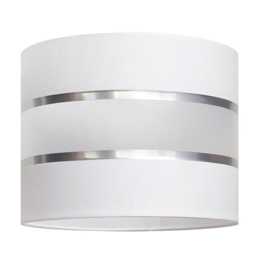 Lampes D'Interieur HELAM | Abat-Jour Helen, O 20 Cm, E27, Blanc/Argente Blanc, Argente, Opale