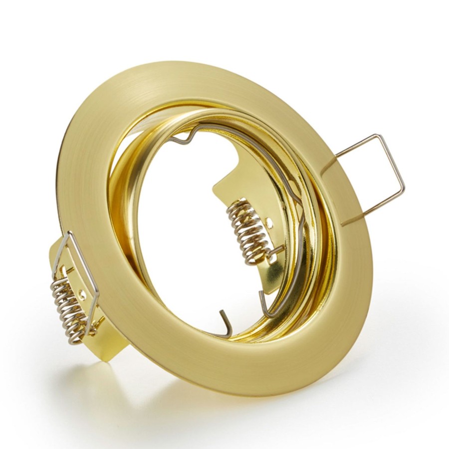 Lampes D'Interieur Trio Lighting | Lampe Encastrable Jura Ronde En Laiton Laiton Mat