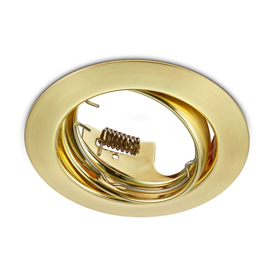 Lampes D'Interieur Trio Lighting | Lampe Encastrable Jura Ronde En Laiton Laiton Mat