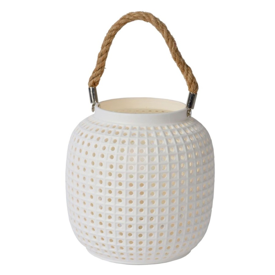 Lampes D'Interieur Lucide | Lampe A Poser Safiya En Porcelaine, Blanc