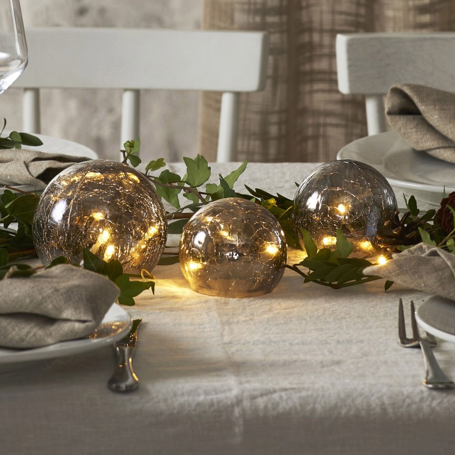 Lampes D'Interieur STAR TRADING | Lampe Decorative Led Triss En Verre, Grise Gris, Transparent