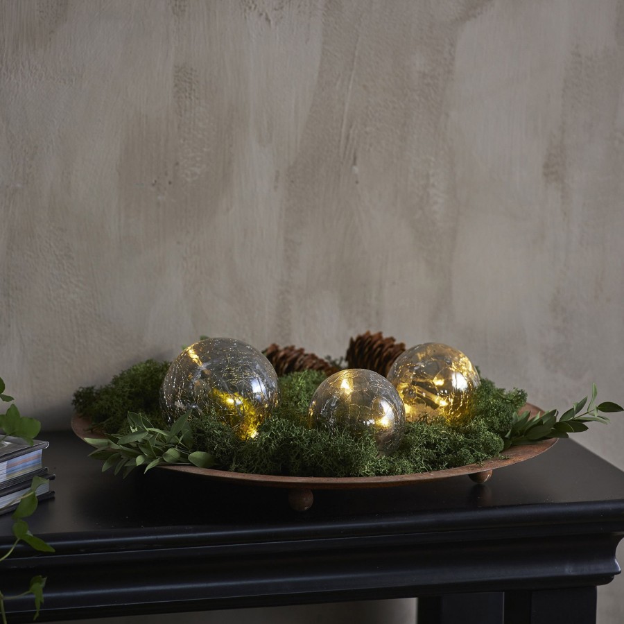 Lampes D'Interieur STAR TRADING | Lampe Decorative Led Triss En Verre, Grise Gris, Transparent