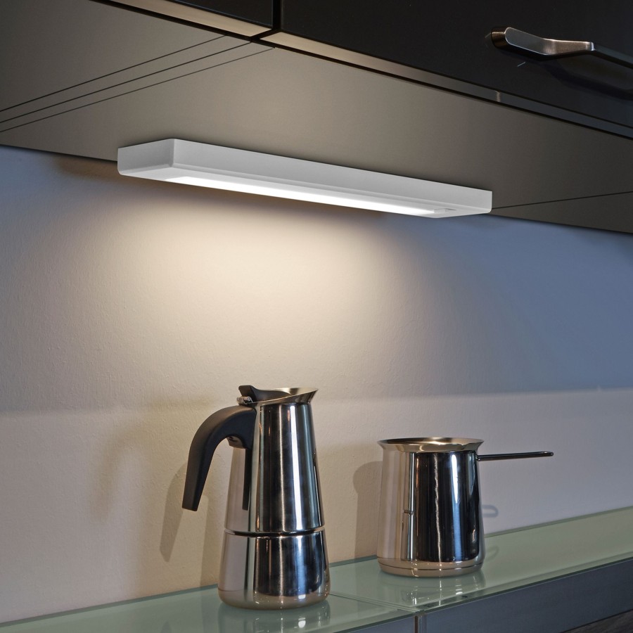 Lampes D'Interieur Trio Lighting | Lampe Sous Meuble Led Alino He Longueur 34 Cm Blanc