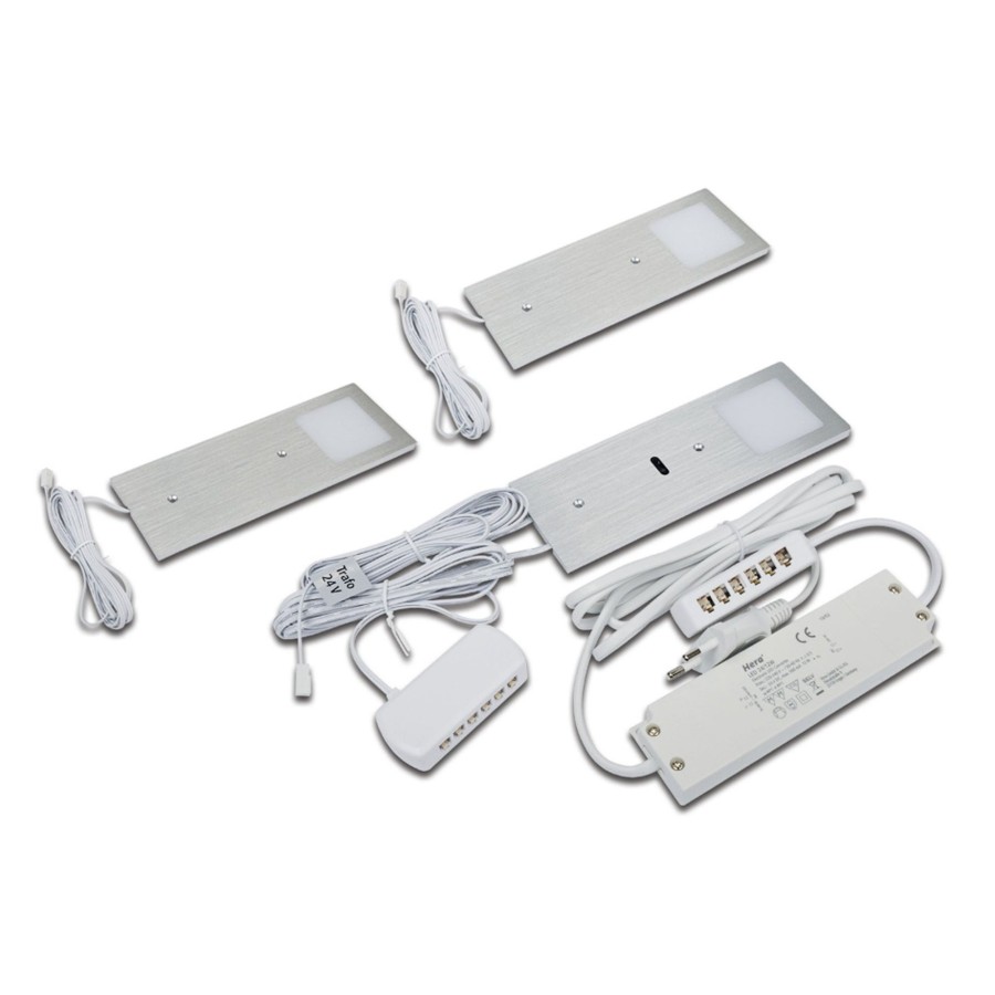 Lampes D'Interieur Hera | Lampe Sous Meuble Led Eco-Pad F Par 3, 4000K Alu Aluminium