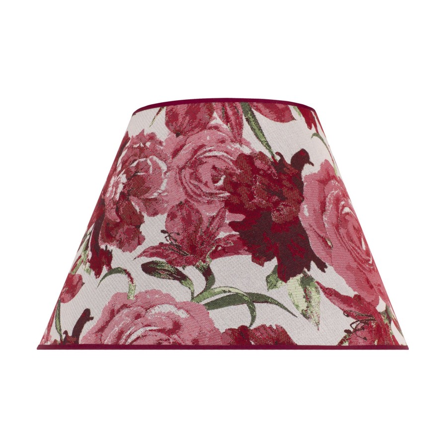 Lampes D'Interieur Duolla | Abat-Jour Sofia Hauteur 31 Cm, Fleuri Rouge