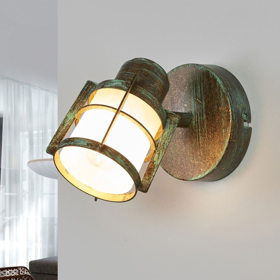 Lampes D'Interieur Lindby | Applique Giorgi, Aspect Vert-De-Gris Blanc, Vert-De-Gris