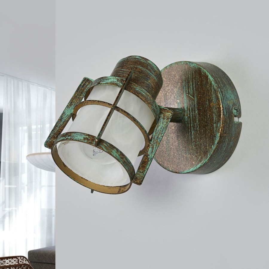 Lampes D'Interieur Lindby | Applique Giorgi, Aspect Vert-De-Gris Blanc, Vert-De-Gris