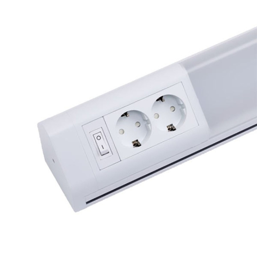 Lampes D'Interieur Müller-Licht | Chianti 15 W - Applique Sous-Meuble Avec 2 Prises Blanc