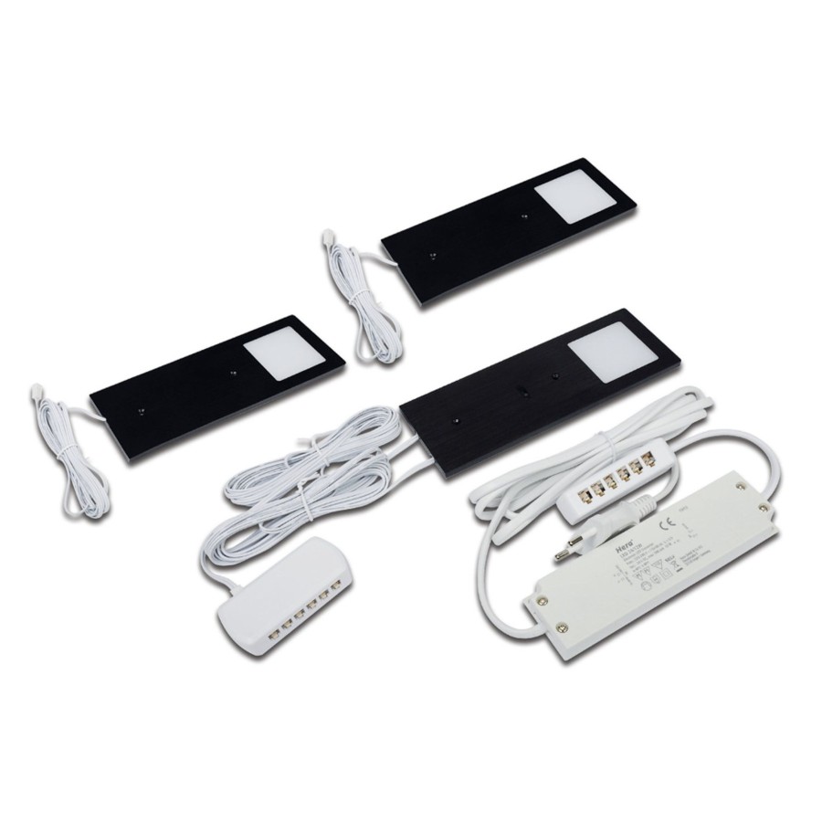 Lampes D'Interieur Hera | Lampe Sous Meuble Led Eco-Pad F Par 3, 4000K Noir