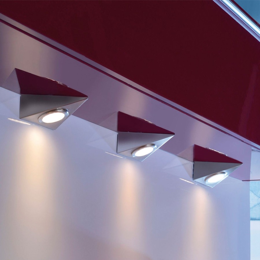 Lampes D'Interieur Paul Neuhaus | Lampe Sous Meuble Led Helena Triangle Par 3 3 000K Aluminium