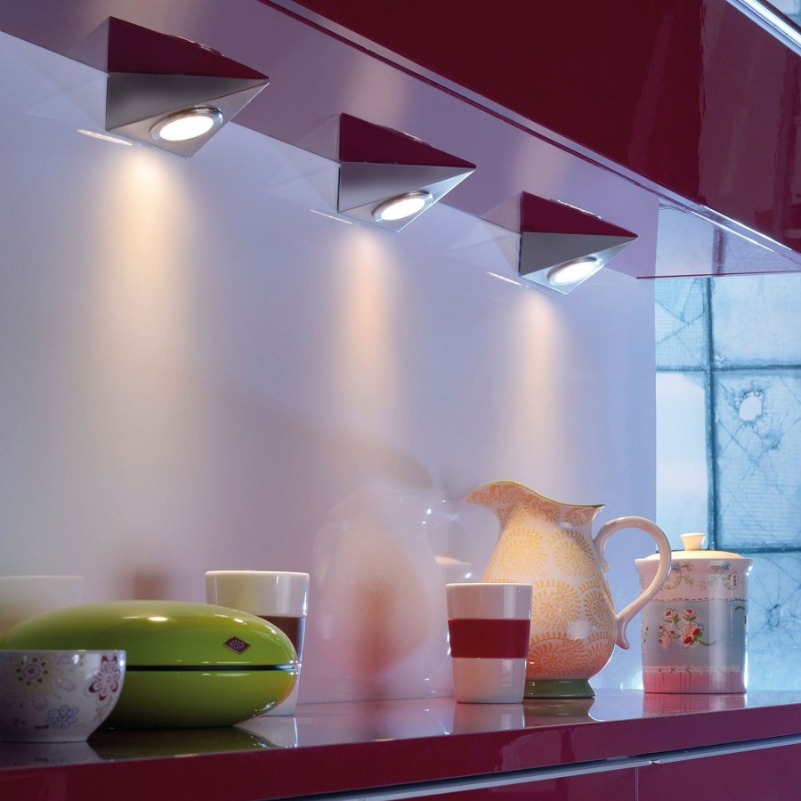 Lampes D'Interieur Paul Neuhaus | Lampe Sous Meuble Led Helena Triangle Par 3 3 000K Aluminium