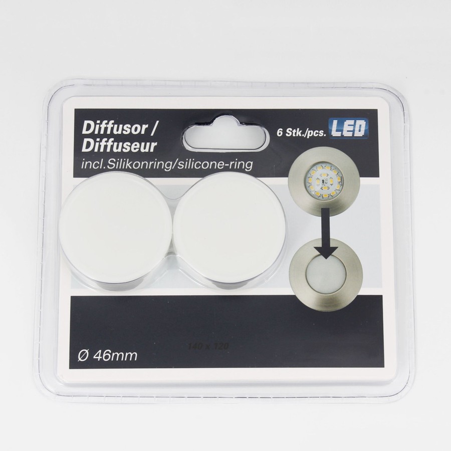 Lampes D'Interieur Briloner | Diffuseur Pour Luminaires Encastrables Attach Plus, Set De 6 Pieces Blanc