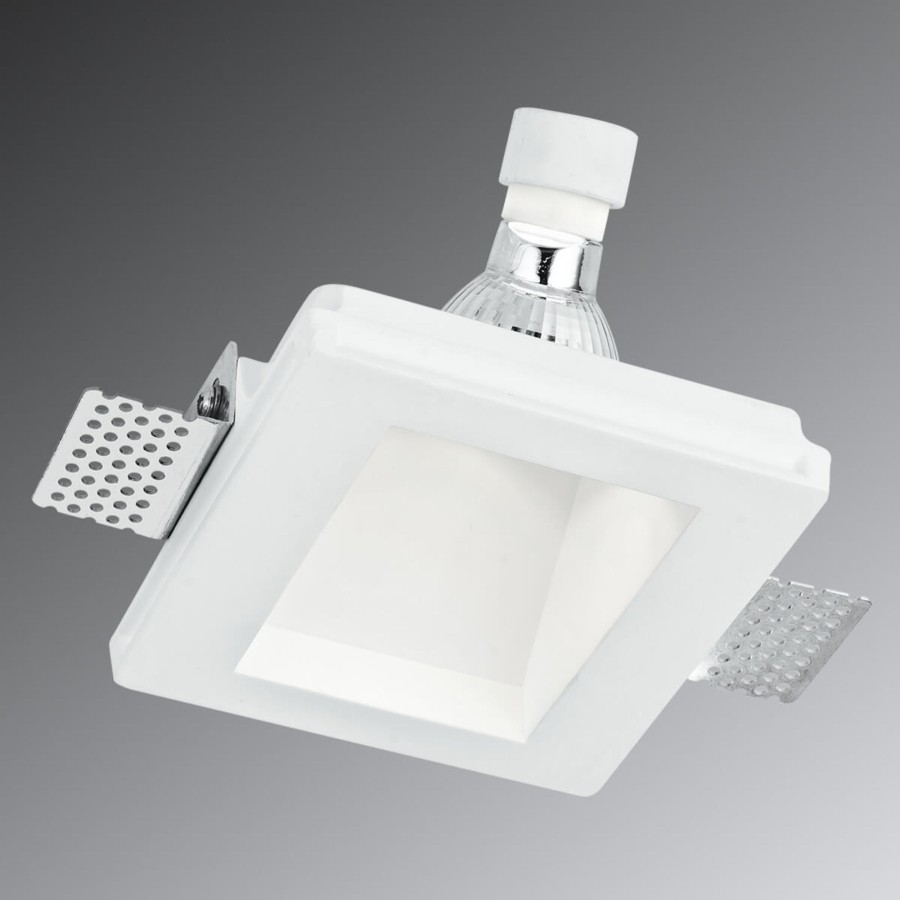 Lampes D'Interieur Eco-Light | Spot Encastrable Halogene Ghost Platre, 6,5 Cm Blanc