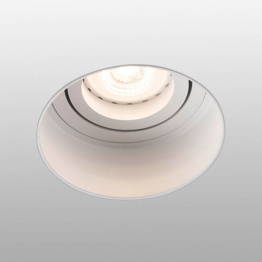 Lampes D'Interieur FARO BARCELONA | Spot Encastre Hyde 1 Lampe Rond Inclinable Blanc