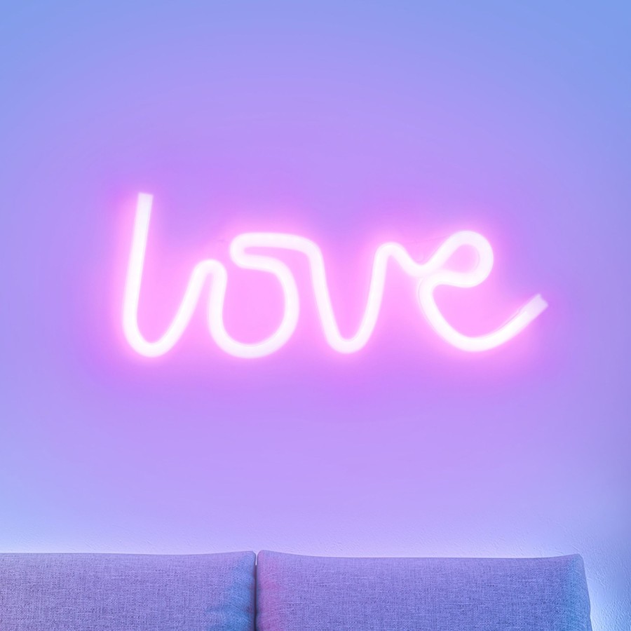Lampes D'Interieur JUST LIGHT. | Applique Murale Led Neon Love, Usb Rose