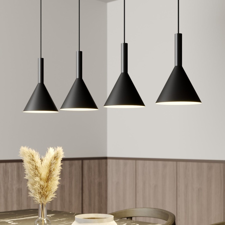 Lampes D'Interieur Arcchio | Arcchio Tadej Suspension A 4 Lampes, Noire-Blanche Noir, Blanc