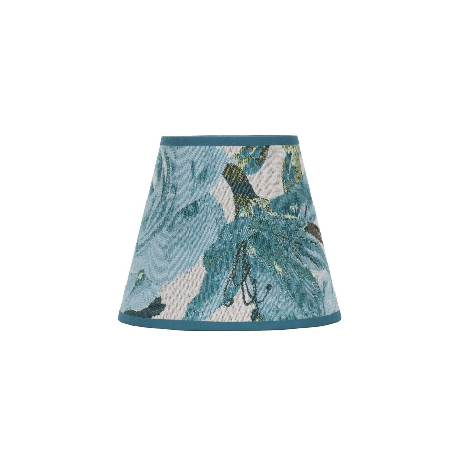 Lampes D'Interieur Duolla | Abat-Jour Sofia Hauteur 15,5 Cm Fleurs Turquoise