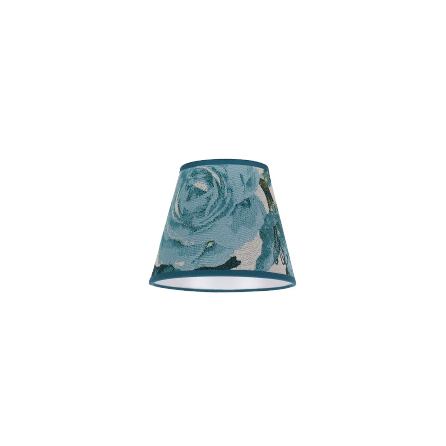 Lampes D'Interieur Duolla | Abat-Jour Sofia Hauteur 15,5 Cm Fleurs Turquoise
