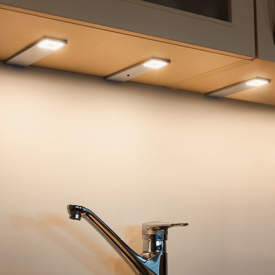 Lampes D'Interieur Heitronic | Lampe Led Pour Meubles Imola, Lot De 3 Argente
