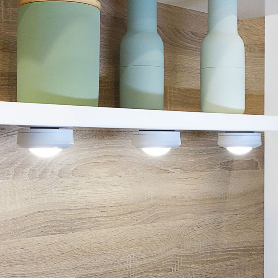 Lampes D'Interieur Müller-Licht | Muller Licht Alio Push 3 Lampes Sous Meuble Blanc, Transparent