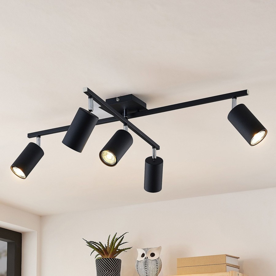 Lampes D'Interieur Lindby | Lindby Joffrey Plafonnier, A 5 Lampes, Noir