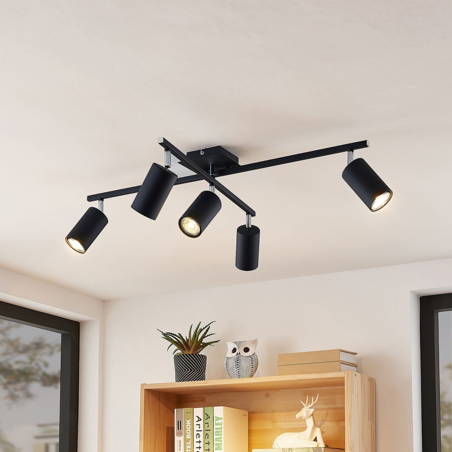Lampes D'Interieur Lindby | Lindby Joffrey Plafonnier, A 5 Lampes, Noir