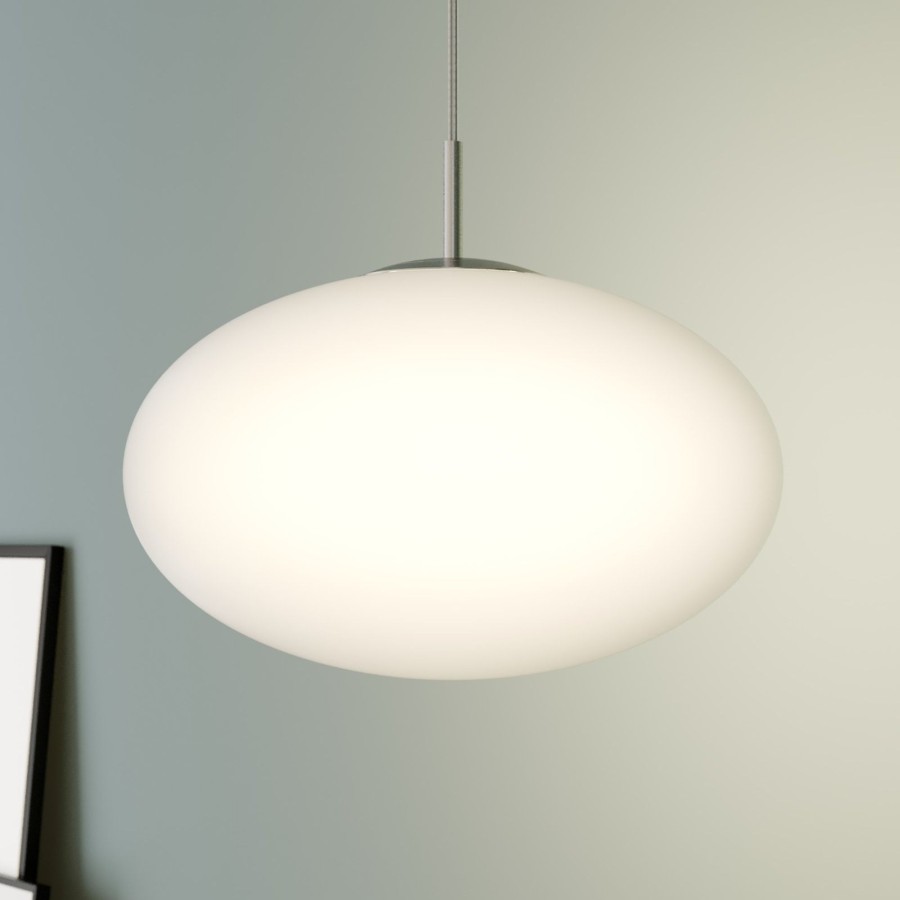 Lampes D'Interieur Lindby | Lindby Sonika Suspension Nickel Satine, Blanc Opale