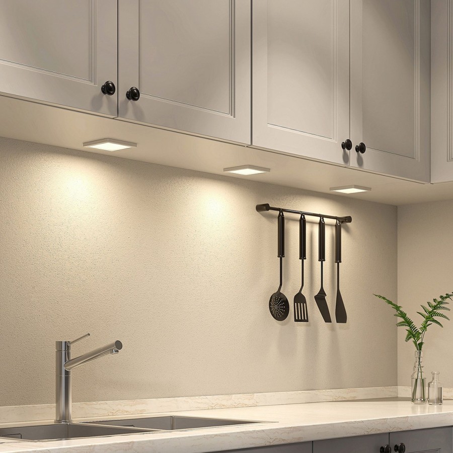 Lampes D'Interieur Arcchio | Arcchio Limno Lampes Sous Meuble Led, Lot De 3 Argente