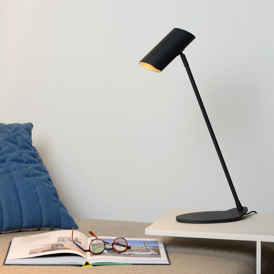 Lampes D'Interieur Lucide | Lampe De Bureau Originale Hester, E Noir