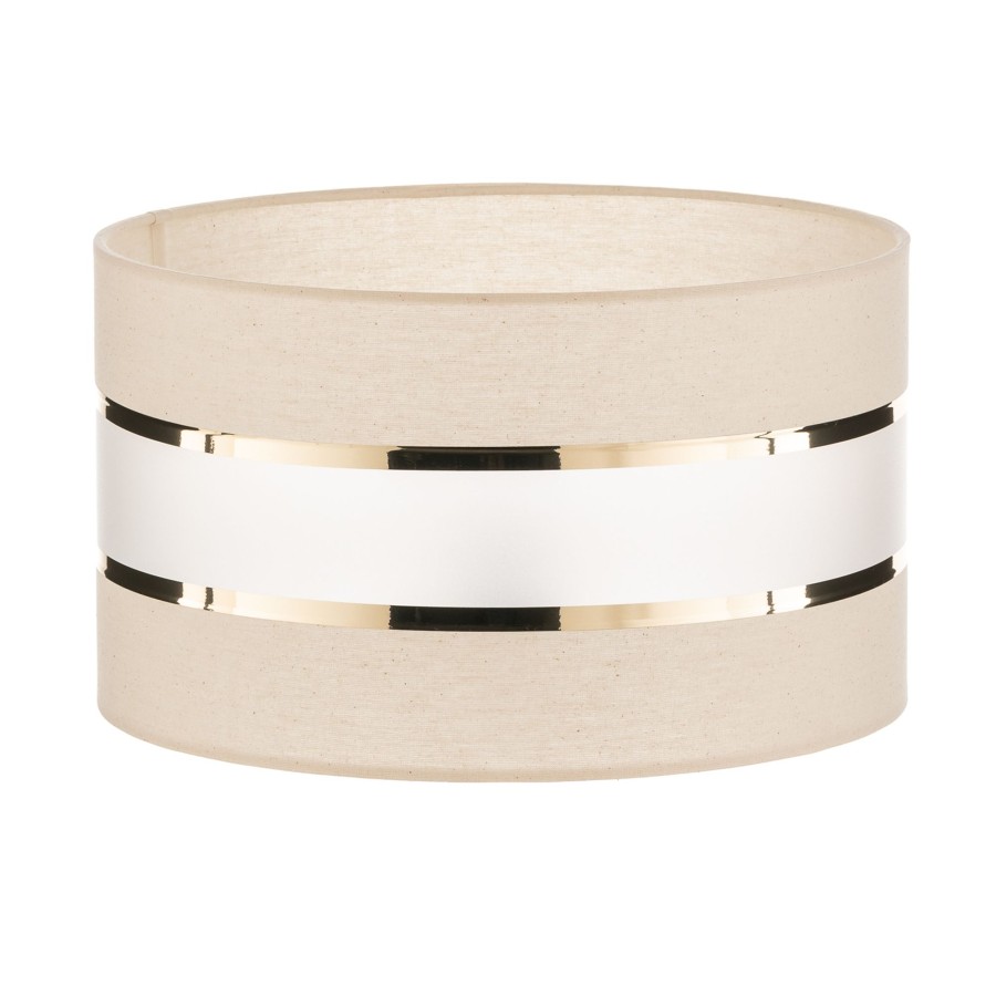 Lampes D'Interieur HELAM | Abat-Jour Helen, O 35 Cm, E27, Ecru/Dore Ecru, Dore, Opale