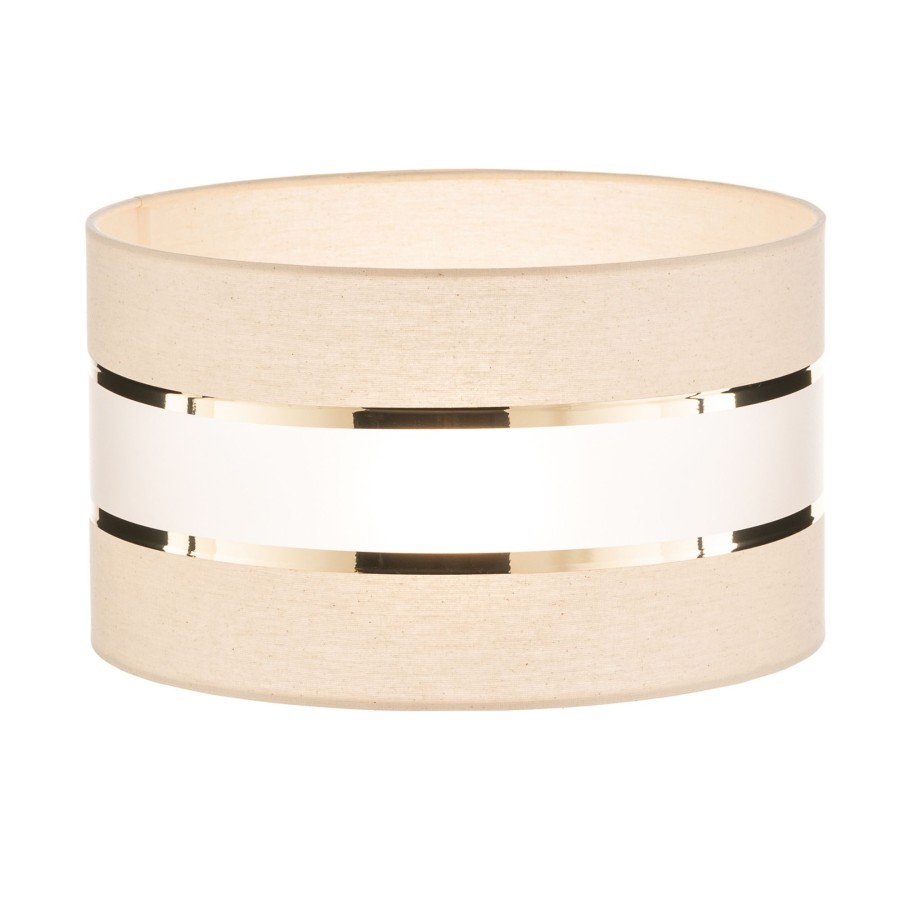 Lampes D'Interieur HELAM | Abat-Jour Helen, O 35 Cm, E27, Ecru/Dore Ecru, Dore, Opale