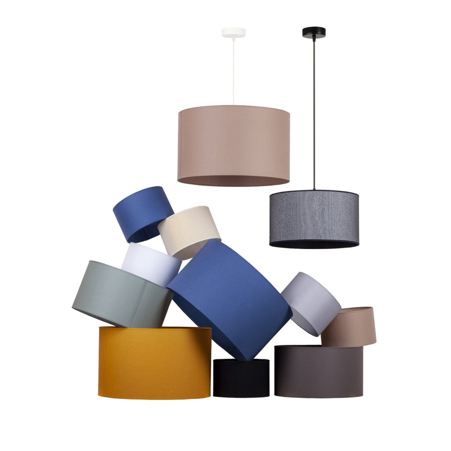 Lampes D'Interieur Duolla | Abat-Jour Roller O 50 Cm, Ecru/Dore Ecru, Rayures Dorees