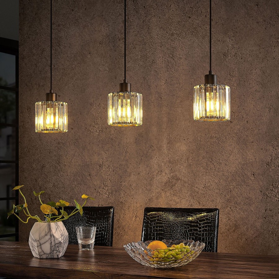Lampes D'Interieur Lindby | Lindby Vella Suspension Avec Verre Transparent Noir Mat, Transparent